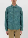 Paul Smith London Floral Cotton Denim Western Snap-up Shirt In Blue