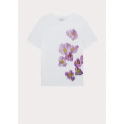 Paul Smith Flower Painting Graphic T-shirt Col: 01 White, Size: L