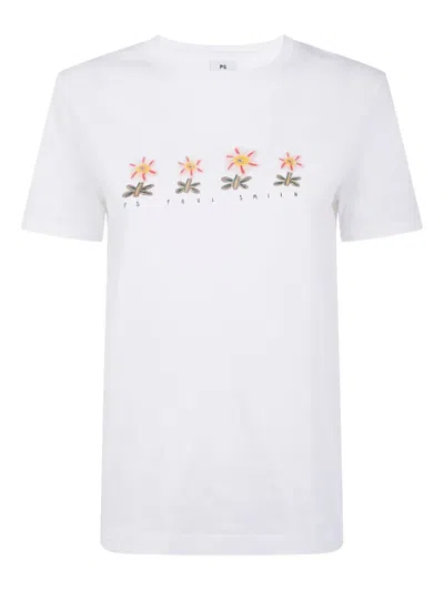 Paul Smith Flower-print Cotton T-shirt In White