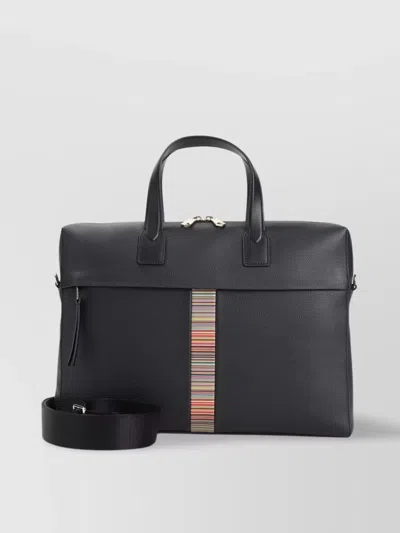 Paul Smith Folio Bag Multicolor Stripes In Black
