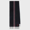 PAUL SMITH FOR MANCHESTER UNITED - BLACK CENTRAL STRIPE SCARF