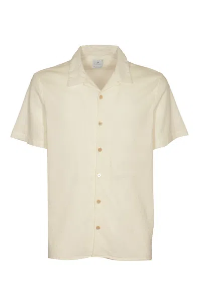 Paul Smith Formal Plain Short-sleeved Shirt In Off White
