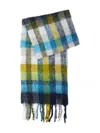 Paul Smith Multicolour Merino Wool Check Blanket Green In Multi