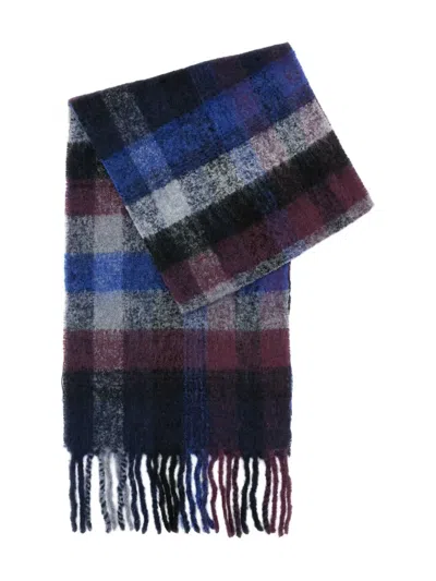 Paul Smith Fringed Plaid-pattern Scarf In Multi