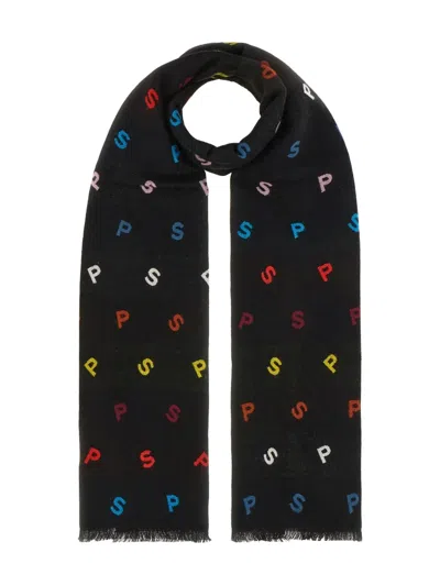 Paul Smith Fringed Scarf In Black