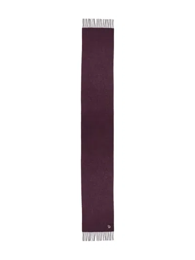 Paul Smith Fringed Zebra Scarf In Purple
