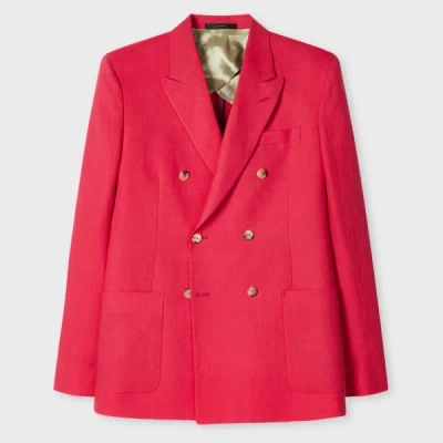 Paul Smith Fuchsia Linen Double-breasted Blazer Pink