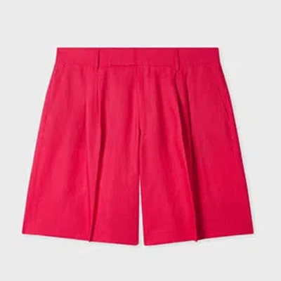 Paul Smith Fuchsia Linen Tailored Shorts Pink
