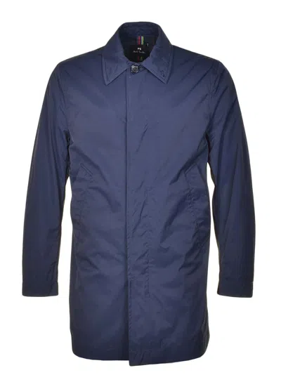 Paul Smith Full Button Mac Coat Very Dark Navy In Blue