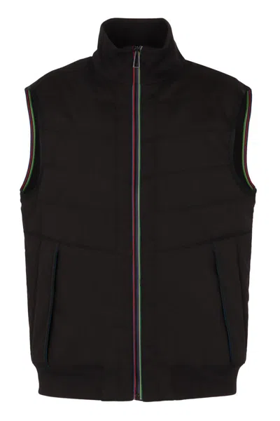 Paul Smith Full Zip Field Vest In Black