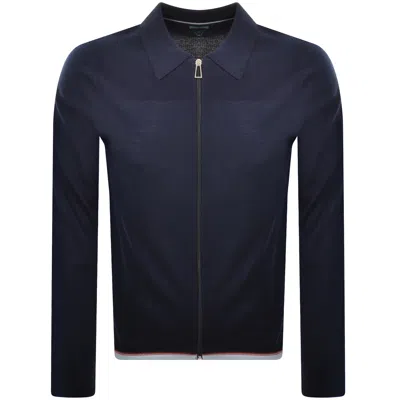Paul Smith Full Zip Knit Cardigan Navy In Blue