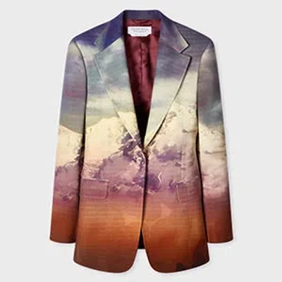 Paul Smith + Gabriela Hearst - Orren Blue Mountain Print Blazer Red