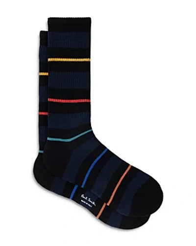 Paul Smith Gallagher Stripe Sport Socks In Black