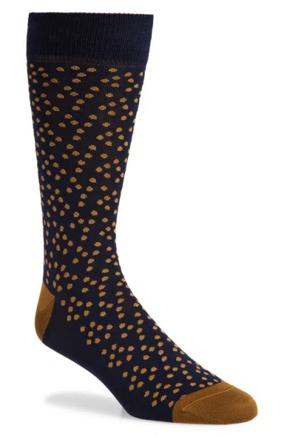 Paul Smith Gene Polka Dot Cotton Blend Dress Socks In Black