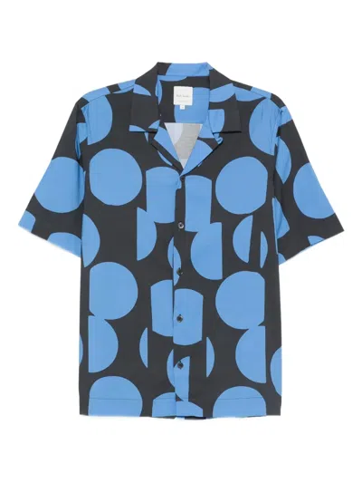 Paul Smith Geometric-pattern Shirt In Blue