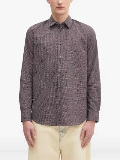 Paul Smith Geometric-print Shirt In Brown