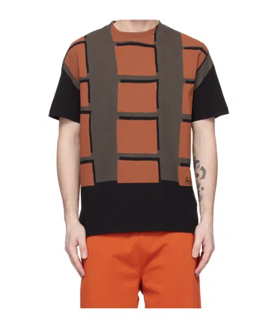 Paul Smith Geometric-print Short-sleeve T-shirt In Brown