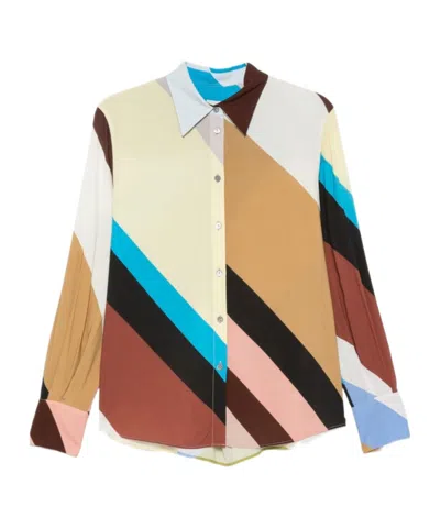 Paul Smith Geometric-print Long-sleeve Shirt In Nude