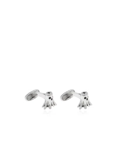 Paul Smith Ghost Motif Cufflinks In Silver
