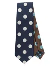 Paul Smith Navy Blue Silk Polka Dot Contrast Tie In Blue