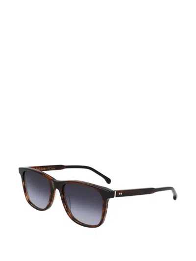 Paul Smith Gibson Rectangle-frame Sunglasses In Brown