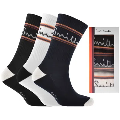 Paul Smith Gift Set 3 Pack Socks In White