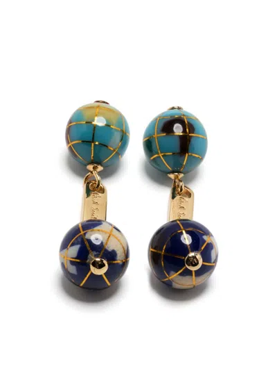 Paul Smith Globe Contrasting Cufflinks In Blue
