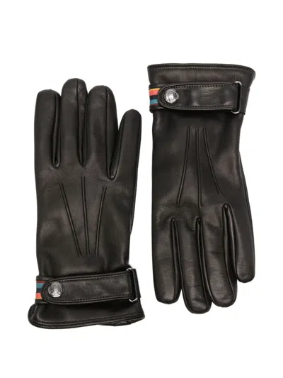 Paul Smith Signature Stripe Gloves In Black