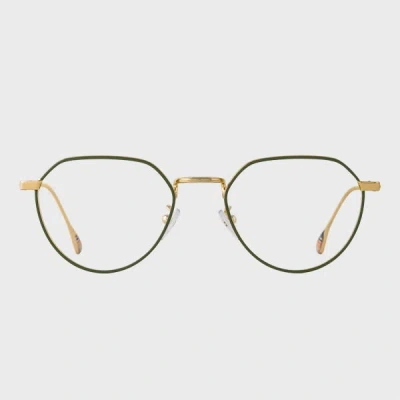 Paul Smith Gold & Green 'fisher' Spectacles Multicolour