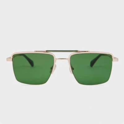 Paul Smith Gold And Green 'landor' Sunglasses Metallics