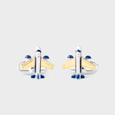 Paul Smith Gold And Silver 'aeroplane' Cufflinks Multicolour