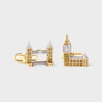 Paul Smith Gold And Silver 'london Souvenir' Cufflinks Multicolour