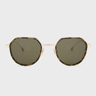 Paul Smith Gold Khaki Havana 'pinnell' Sunglasses Multicolour