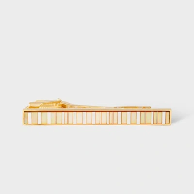 Paul Smith Gold Mother Of Pearl Stripe Tie Clip