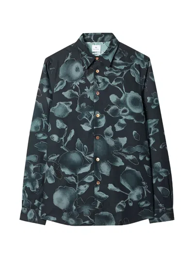 Paul Smith Good Fortune Floral Shirt In Green