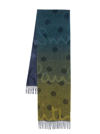 Paul Smith Gradient-effect Scarf In 47 Navy