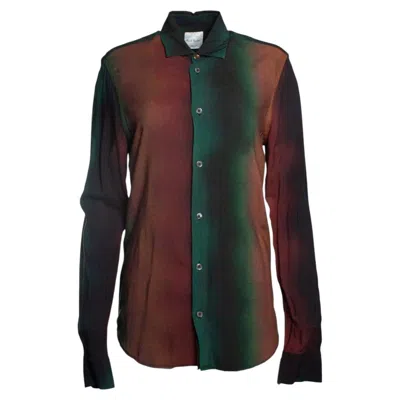 Pre-owned Paul Smith , Gradient Multicolour Printed Shirt In Black