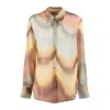Paul Smith Gradient Wave Crinkled Georgette Blouse In Multi