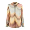 Paul Smith Gradient Wave Crinkled Georgette Blouse