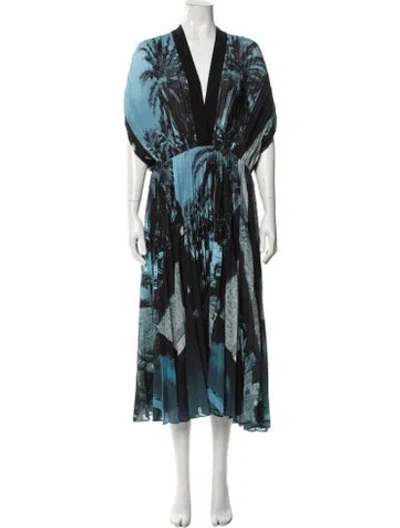 Pre-owned Paul Smith Graphic Print Coat In Blue