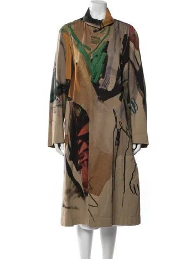 Pre-owned Paul Smith Graphic Print Coat In Brown