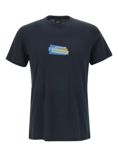 Paul Smith Graphic-print Cotton T-shirt In Blue