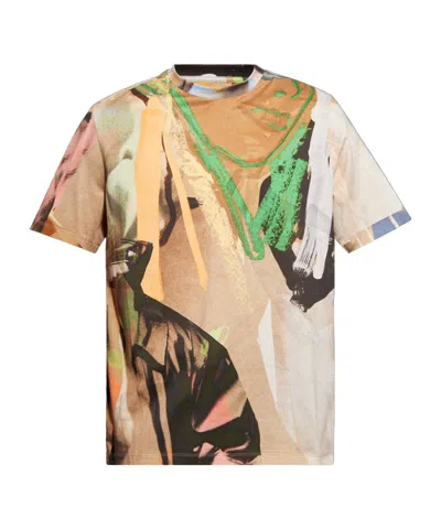 Paul Smith Graphic-print Cotton T-shirt In Nude