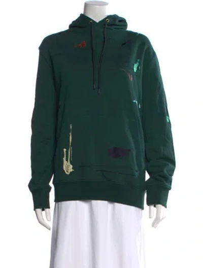 Pre-owned Paul Smith Graphic Print Crew Neck Hoodie In Green
