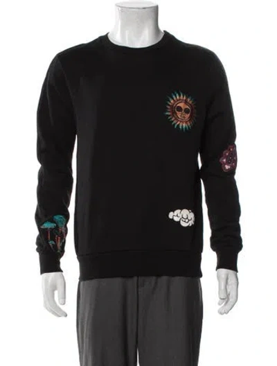 Pre-owned Paul Smith Graphic Print Crew Neck Sweatshirt In Black