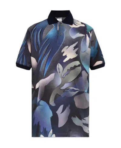 Paul Smith Graphic-print Polo Shirt In Black