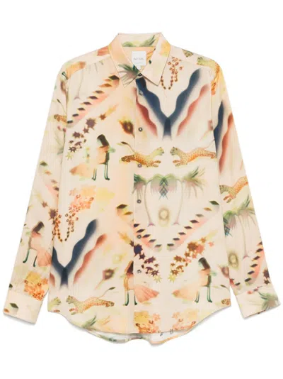 Paul Smith Graphic-print Shirt In Neutrals