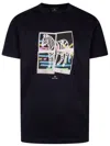 Paul Smith Printed Crew Neck T-shirt In Blue
