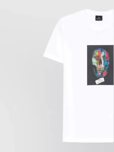 Paul Smith Graphic Skull Logo Print T-shirt In White