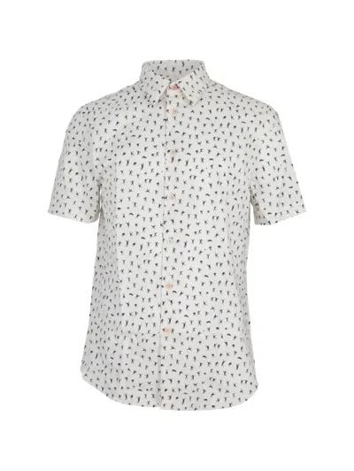 Paul Smith Graphic-print Tailored-fit Shirt In White